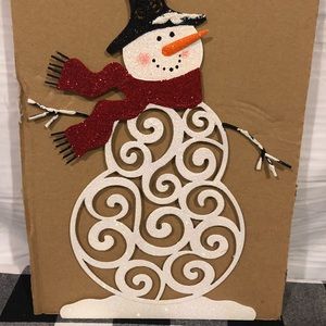 Metal Swirl Snowmen Tabletop /Wall Decor
